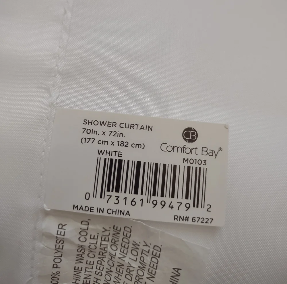 New White Shower Curtain